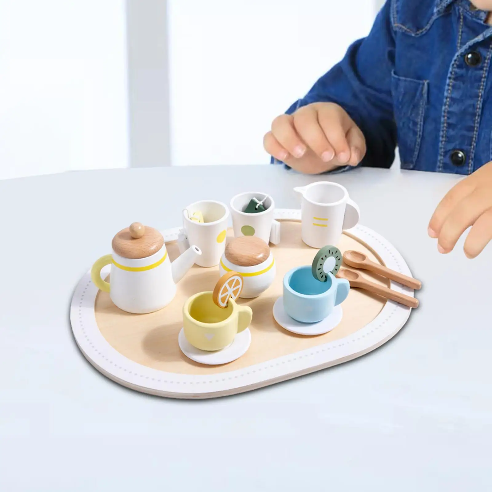 

Tea Set Play Kitchen Accessories Little Girls Tea Set Toy for Kids Children