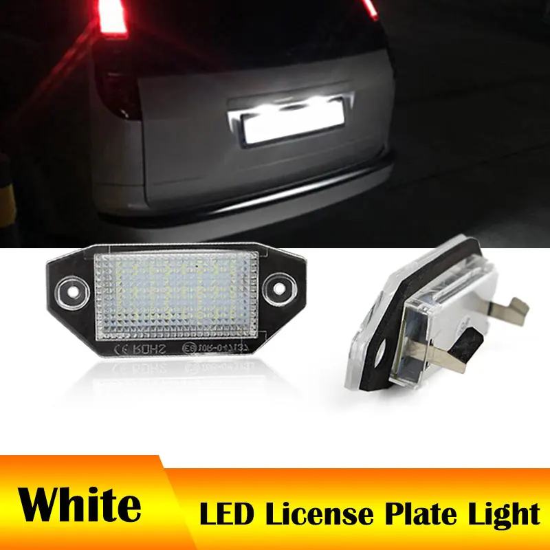 2Pcs For Ford Mondeo MKIII 4D/5D 2000-2007 Led License Plate Lights 12V Canbus No Error White Number Plate Lamp for Car