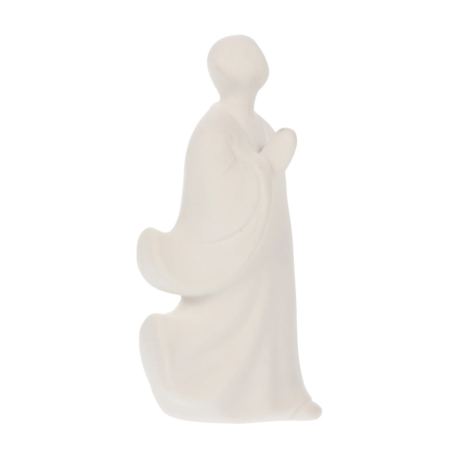 

1Pcs Sacred White Ceramic Monk Statue Classic Chinese Style Desktop Ornament Home Office Decor Delicate Ceramics Crafts Little