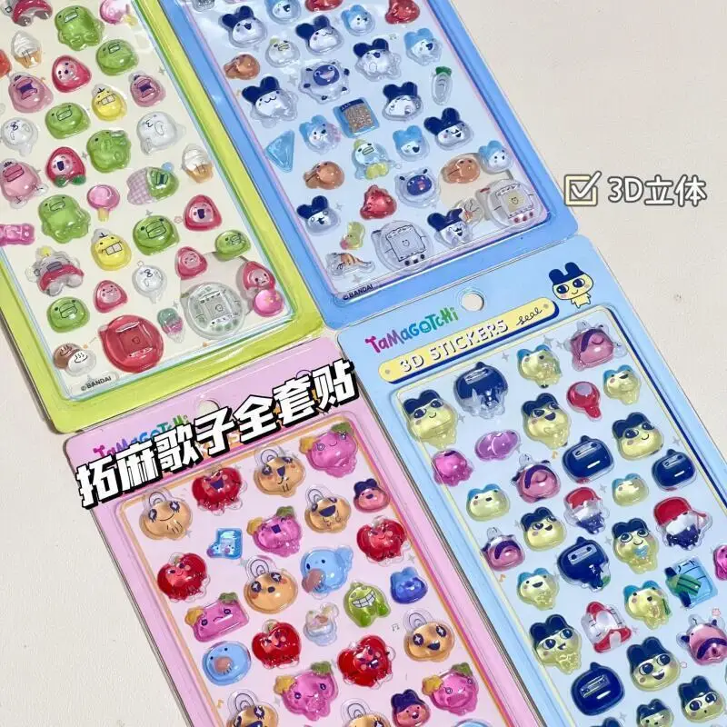 

Милые 3D-наклейки Tamagotchi с рельефным изображением, мультяшные аниме-наклейки для декора, кристальные стикеры, подарок на день рождения для девочек