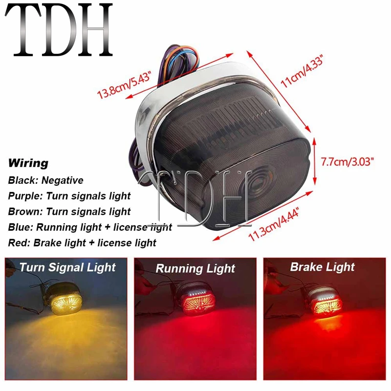 LED Brake Turn Signal Rear Light Smoked Tail Lights For Harley Dyna Sportster Touring FLHRC FLHTC FLHTCU FLHTK FLTRU FLSTF XL883