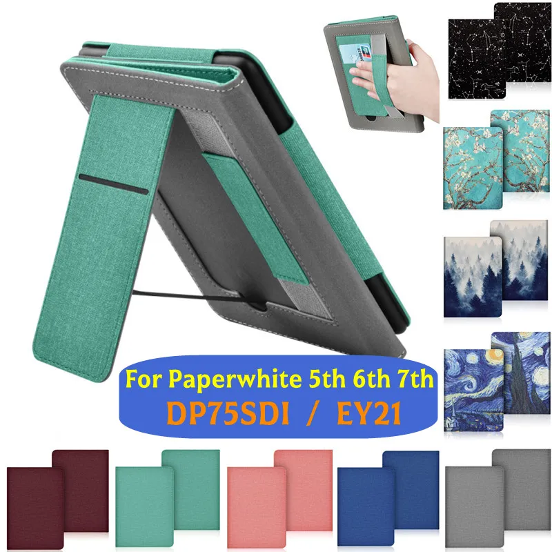 

Смарт-чехол с ремешком на руку для 6-дюймового Kindle Paperwhite 5-го/6-го/7-го поколения, чехол-подставка для электронных книг 2012-2017, выпуск EY21 DP75SDI