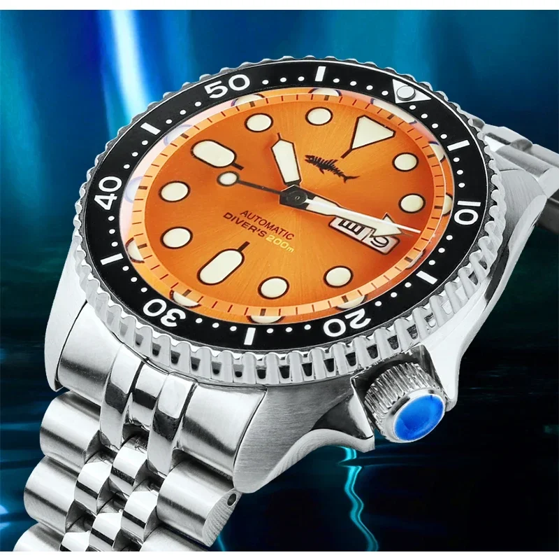 HEIMDALLR Sharkey Skx007 Watch For Men Ceramic Bezel 200M Water Resistance NH36 Movement Automatic Movement Mechanical Watches