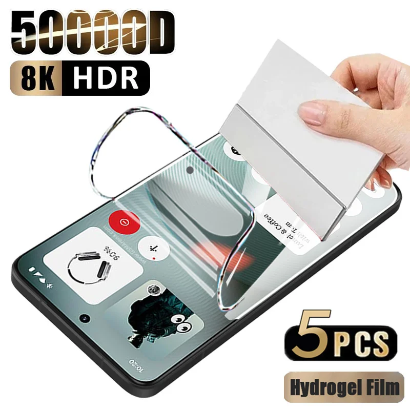 

5PCS Hydrogel Film For Nothing Phone 3 3A Pro 2A 1 Full Cover Screen Protector For Nothing CMF Phone 2 Pro 3A 2A Plus Soft Film
