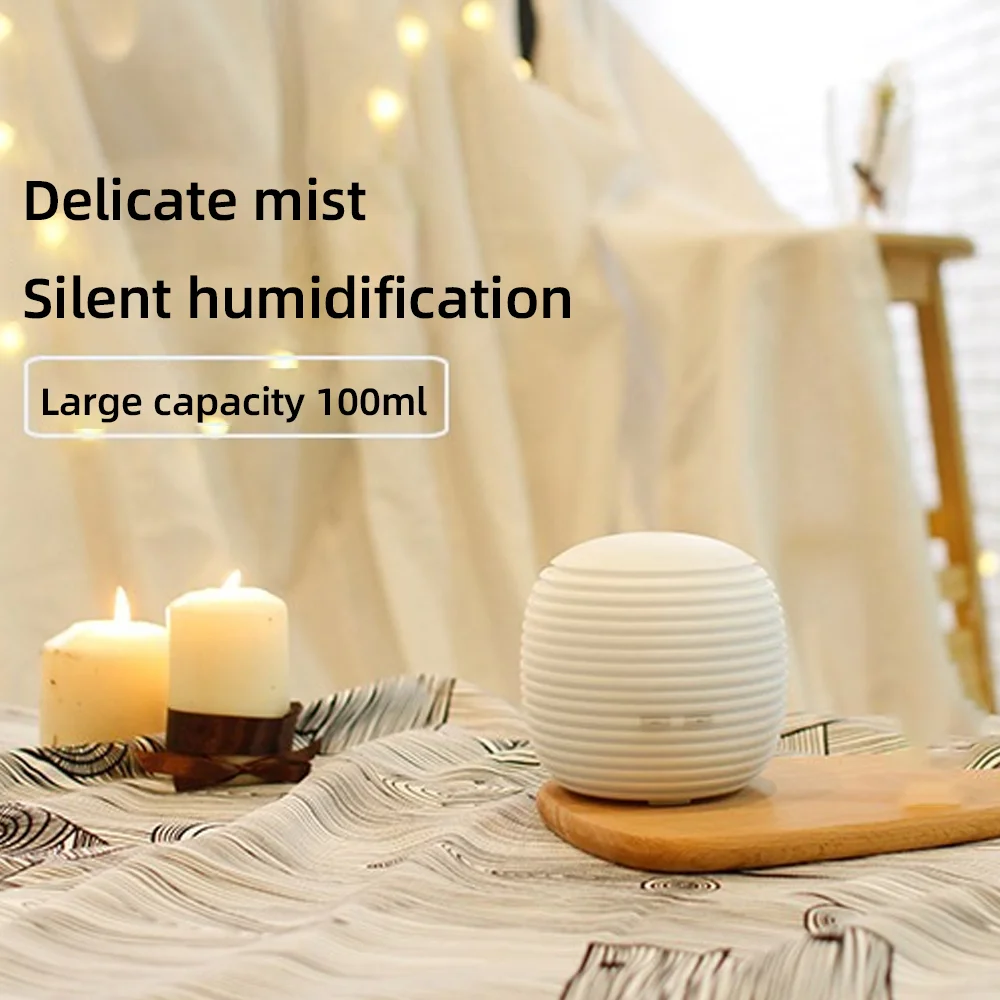 Umidificatore per aromaterapia 3 in 1 con luci notturne a 7 colori Diffusore di design mini lanterna portatile per l'arredamento dell'atmosfera romantica