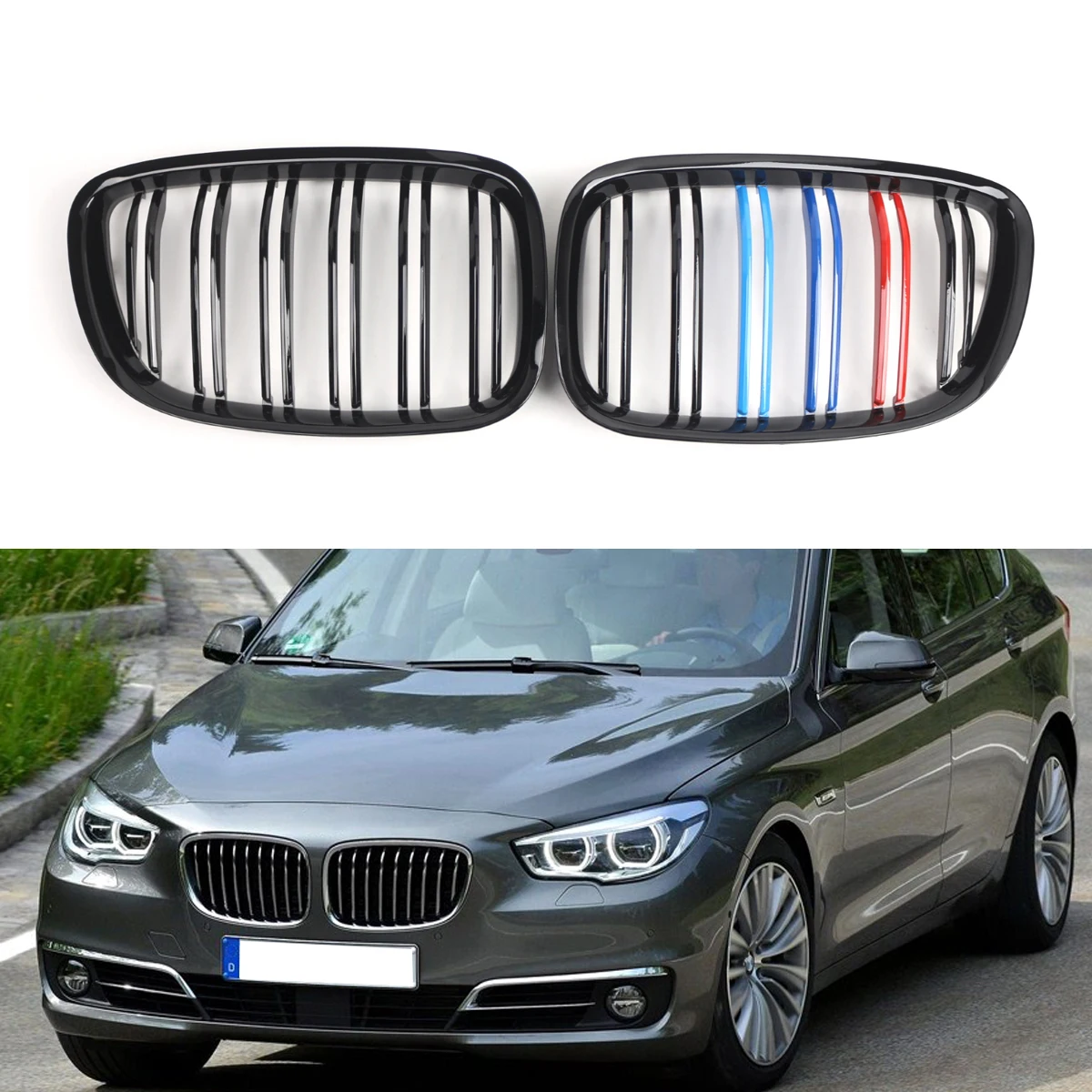 

Для BMW F07 GT 528i 535i 550i 2010-2016 M Цвет Глянцевый Черный Передняя решетка почек 51137200169 51137200170