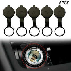 5pcs Car Cigarette Lighter Lid Socket Outlet 12V Outlet Lid Waterproof Cap Dustproof Cover Plug Cap Car Accessories