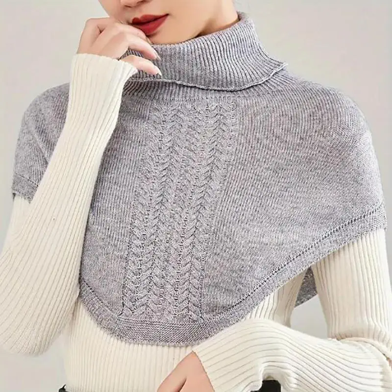 Winter Wolle Gestrickte Schal Frauen Rollkragen Halstuch Weiche Kaschmir Kurze Wraps Warme Falsche Kragen Schal Mode Gefälschte Kragen Mädchen