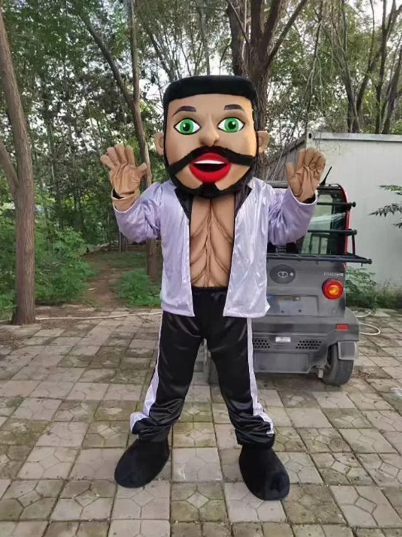 Muscle Man Maskottchen Kostüm Fitness Streifen Junge Cosplay Anzüge Karneval Kostüm Party Leistung Requisiten Maskerade Outfits Kleid