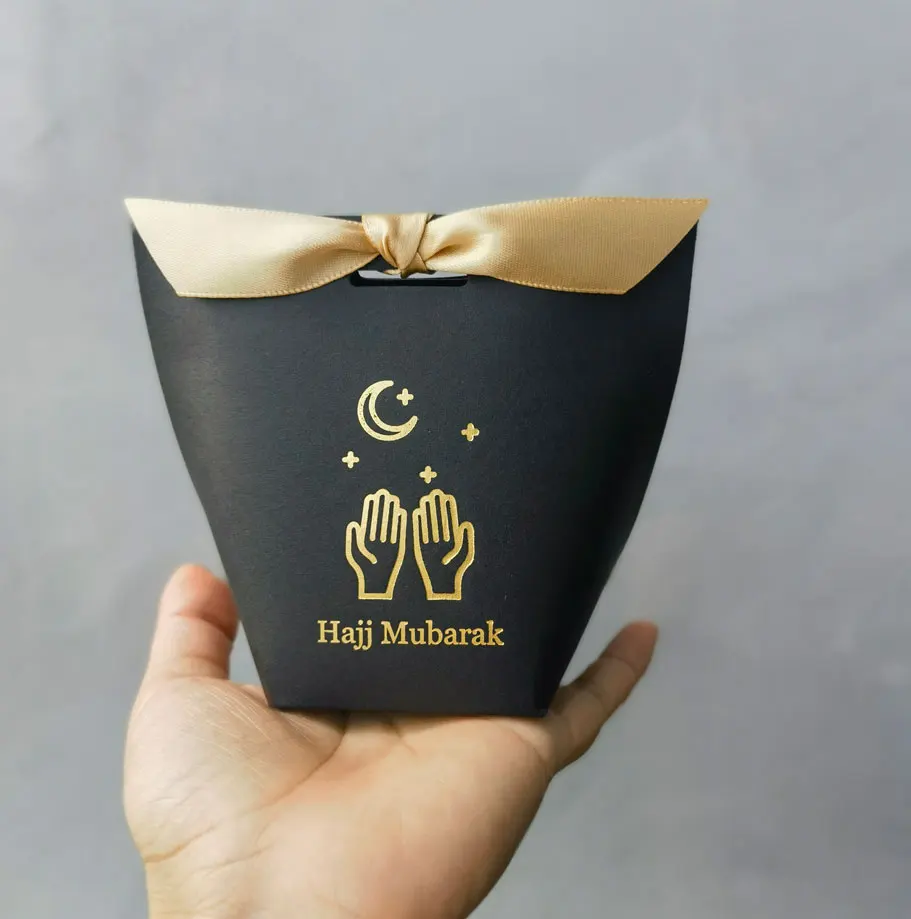 Hajj Mubarak Candy Cookie Gift Boxes, Decoration for Muslim Islamic Ramadan Mubarak Iftar Party, Happy Eid Al-Adha Festival