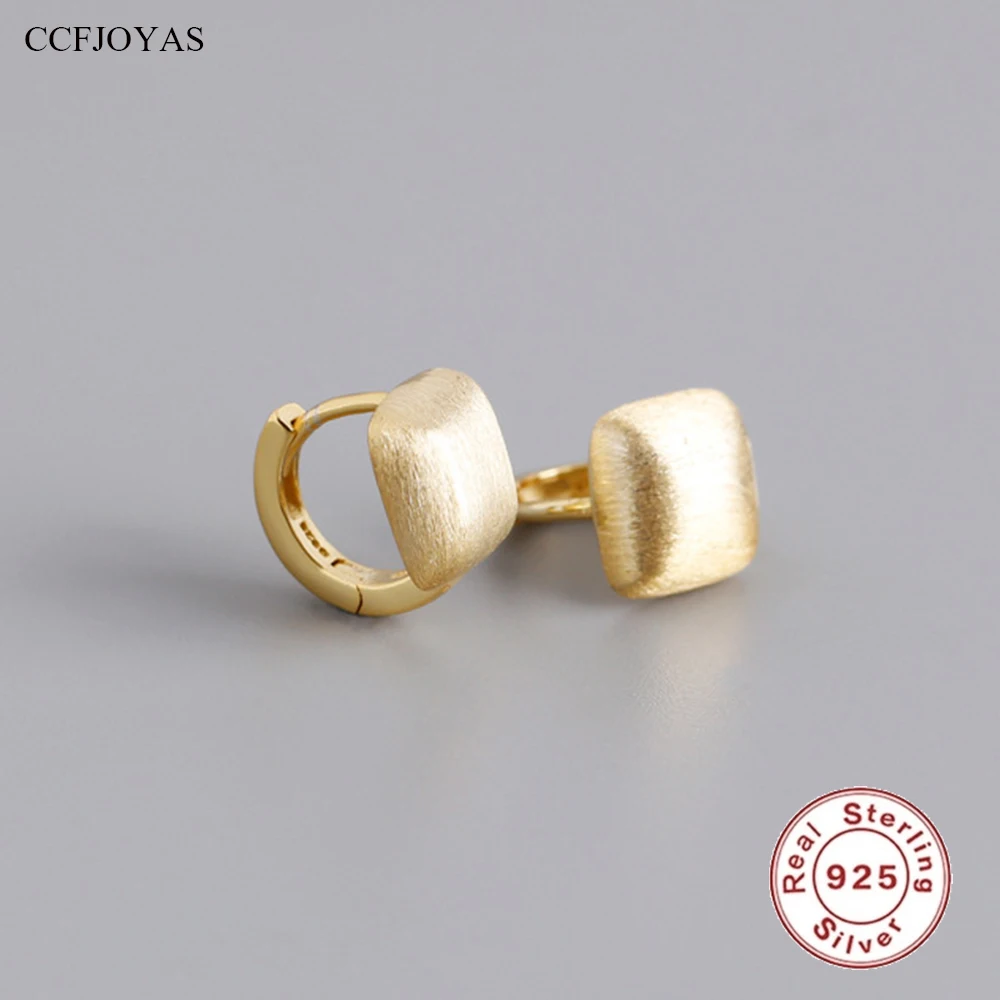 

CCFJOYAS European and American High-end Brushed Surface 925 Sterling Silver Small Hoop Earrings 7mm Round Circle Hoops Jewelry