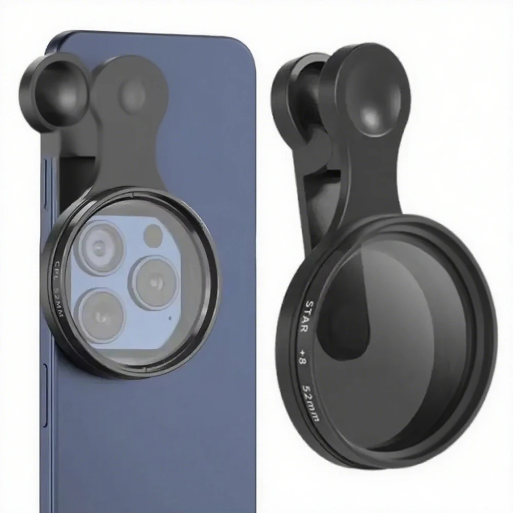 52mm CPL Filter Phone Camera Lens Clip-on Polarizer Filter Circular Polarizer Polarizing Compatible for iPhone Android Smartphon