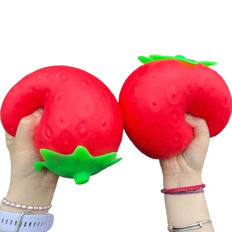 Weiche, superlangsam dehnbare Erdbeer-Spielzeuge, die Stress und Angst imitiert, Spielzeug für Erwachsene und Kinder, Geschenke für Freunde. – Detail 2
