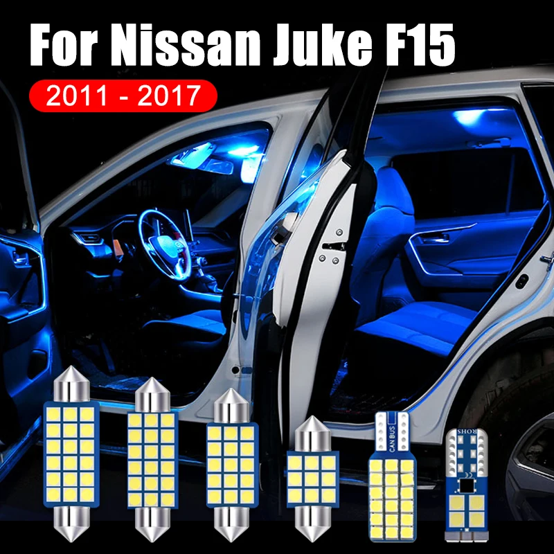 

For Nissan Juke F15 2011 2012 2013 2014 2015 2016 2017 3PCS Error Free 12V Car LED Bulb Interior Dome Reading Lights Accessories