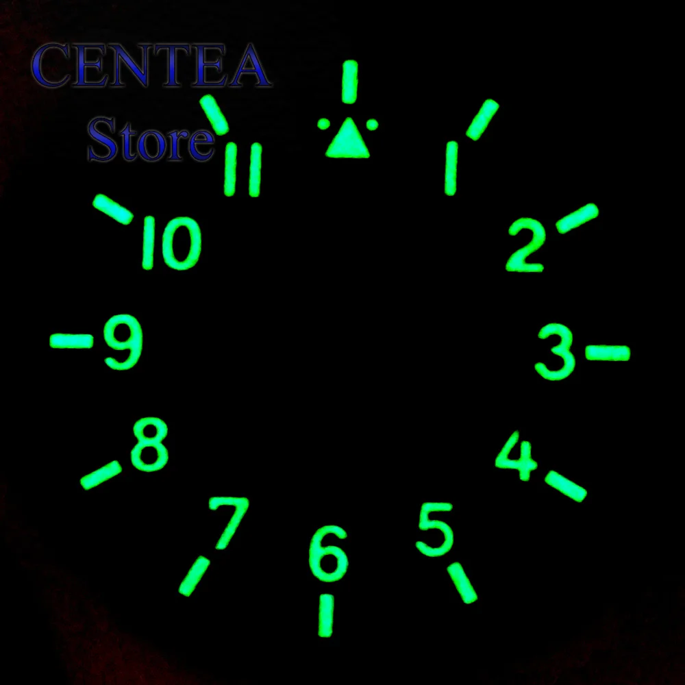 Циферблат RICHUS 35,5 мм, черный, зеленый, светящийся стерильный циферблат, подходит для механизма NH35 NH35A ETA2824 2836 Miyota8205 8215 821A DG2813 3804