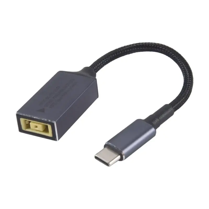 

Stable PD100W For Lenovo DC Square Jack To USB Type-C Converter Charging Cable Compatible With For Lenovo Laptop