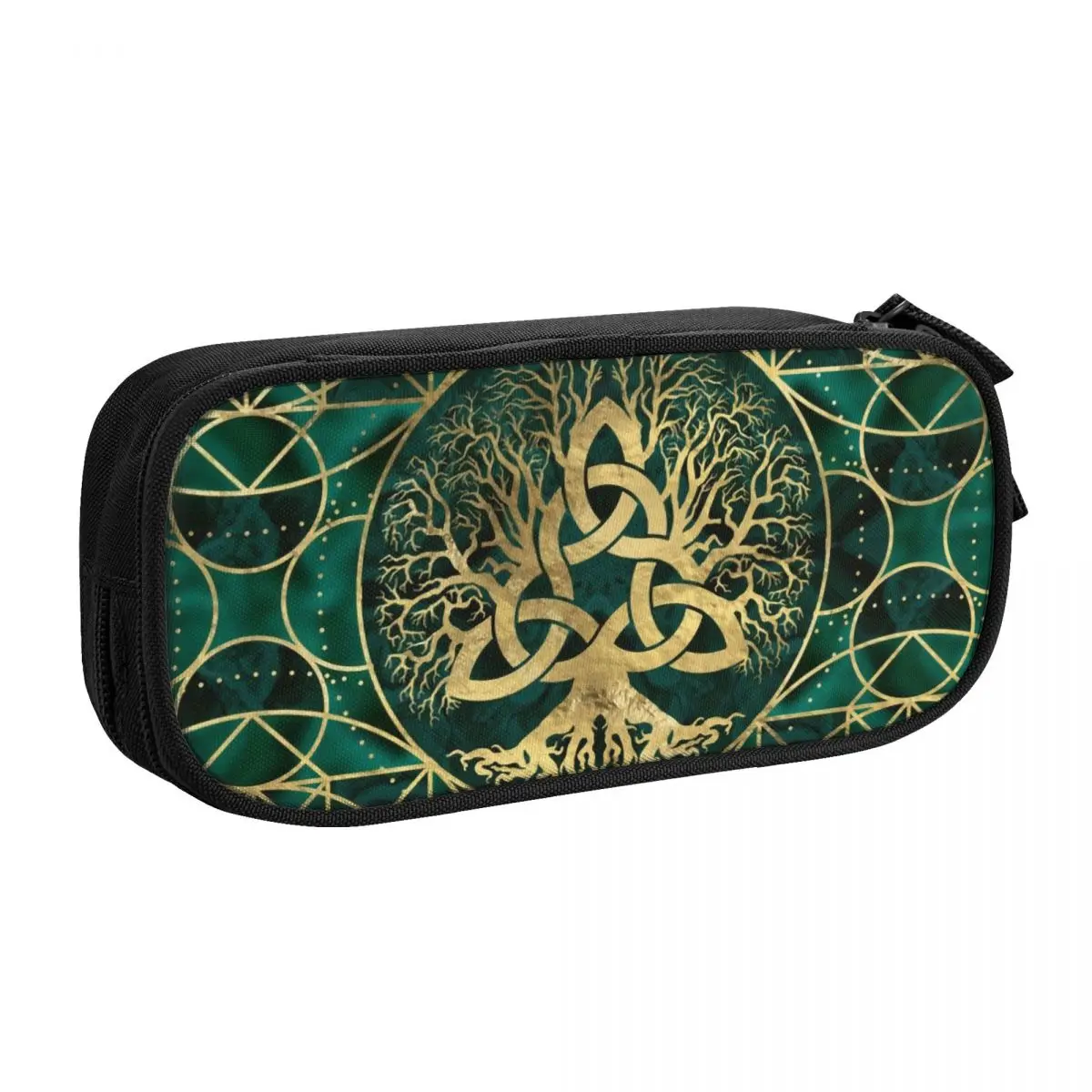 Custom Tree Of Life With Triquetra Cute Pencil Cases Boy Girl Large Capacity Vikings Pencil Box Student School