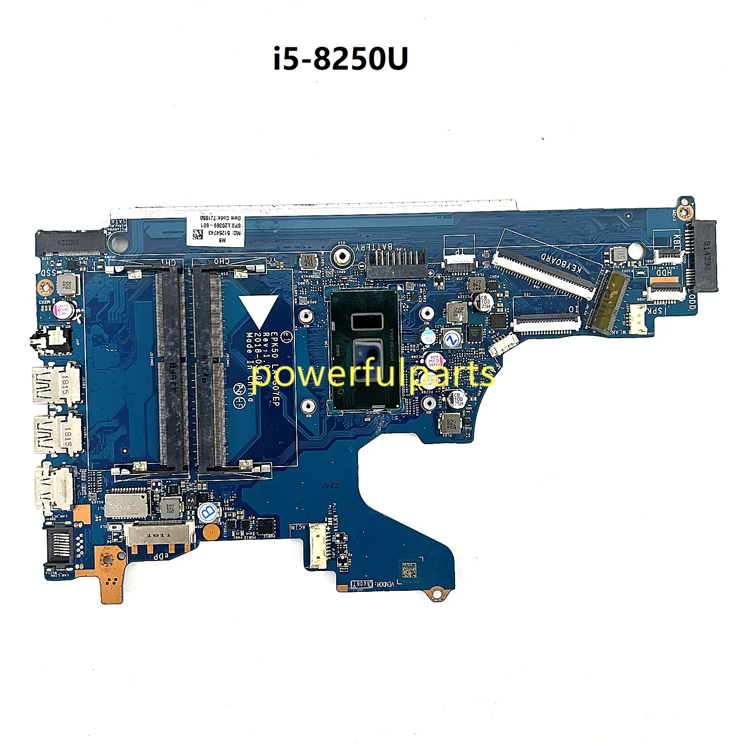 

LA-G07DP/LA-G07EP для HP Pavilion 15-DA 250 G7, материнская плата для ноутбука L20369-601 i3-8130U I5-8250U, процессор работает хорошо