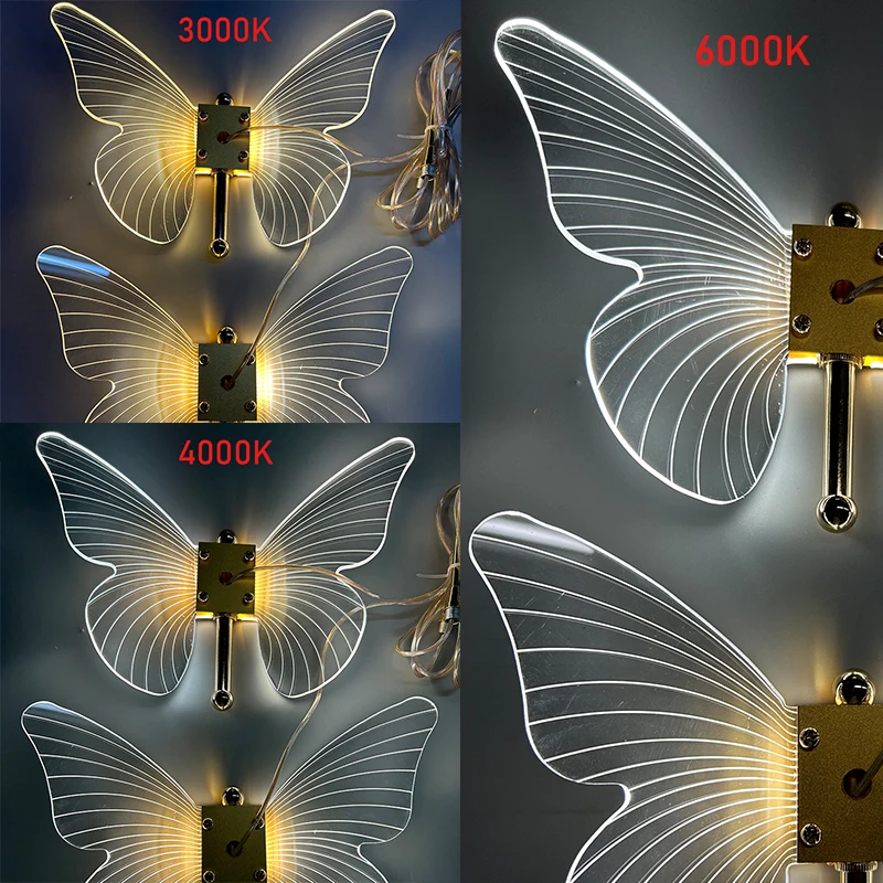 Panoch Acrylic Butterfly Chandelier Lamparas Colgantes Para Techo Lustres Quarto Room Decor Pendant Lights Suspension Luminaire