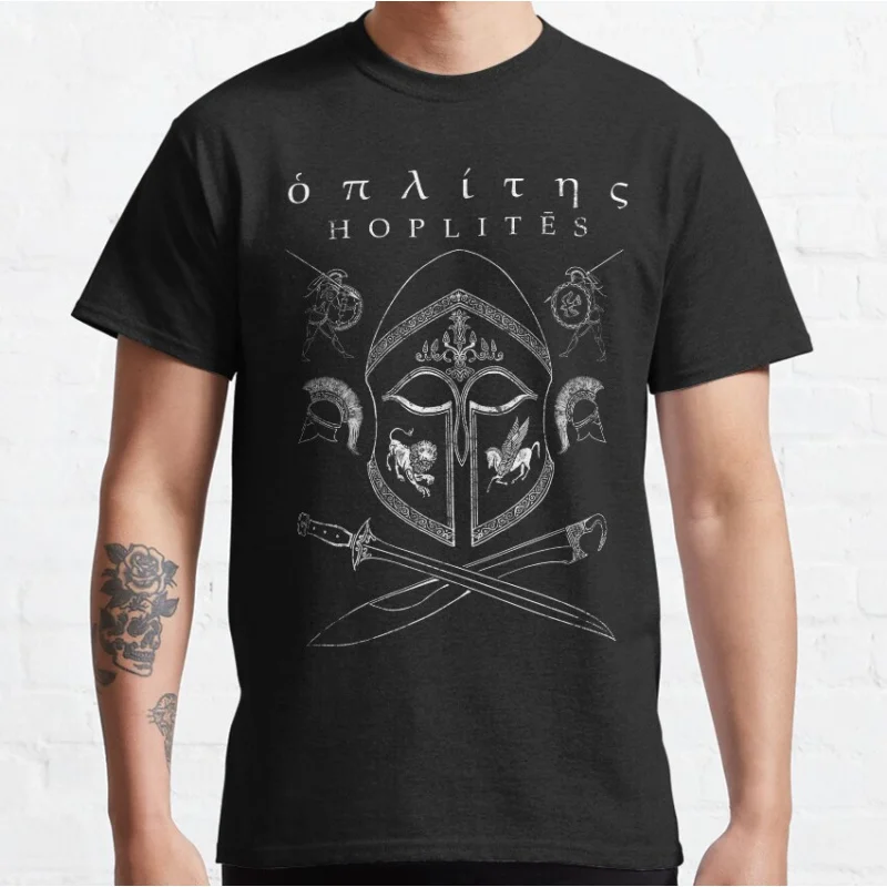 

Hoplite Design Gift t shirt for Spartan warrior helmet Graphic clothes All size Tops 100% cotton print tee S-6XL