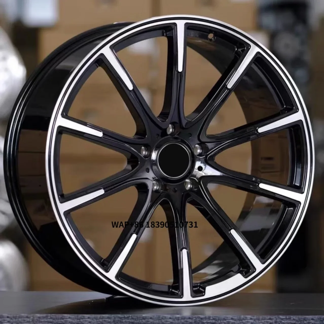 Special Forged Aluminum Alloy Wheel Hub-PCD 108/112mm ET 42mm Black Finish Multi-Spoke Design OEM Brand for Retrofit/Upgrade