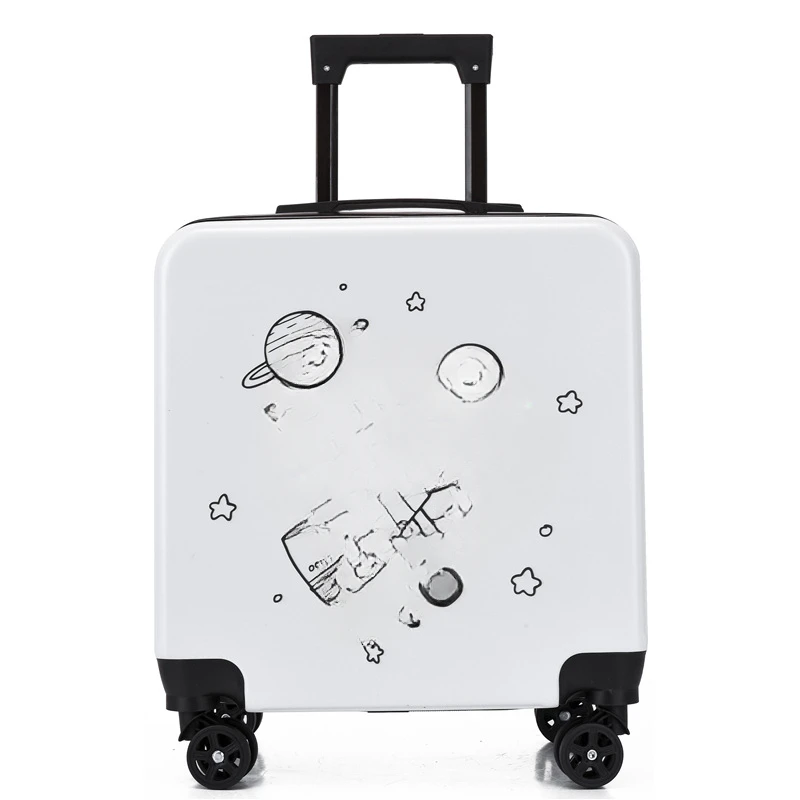 New Children's Trolley Box Cartoon Pattern Universal Wheel Elementary School Student Travel Box Password Luggage