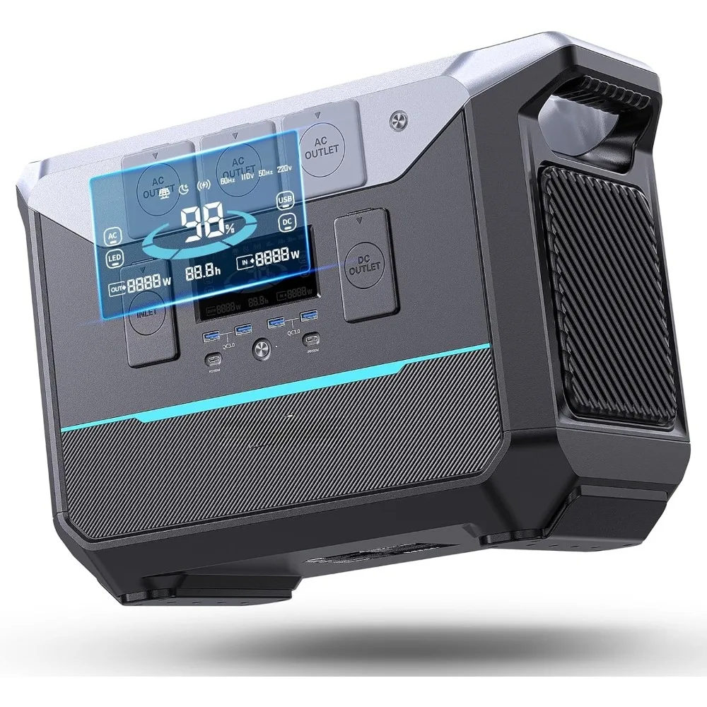 

Portable Power Station 1800W (Surge 3000W), 1382.4Wh LiFePO4 Battery Generator, Fast Charging Solar Generator for Camping