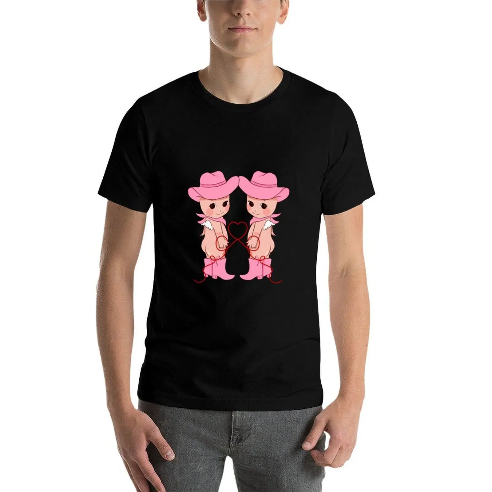 

Cowgirl Cherubs Pink Cowgirl T-Shirt man t shirt luxury black cotton t-shirt plain for man package T-Shirt