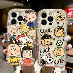 Snoopy Lively Cute For Apple iPhone 15 14 13 12 11 XS XR X Pro Max Plus Wave Oil Funda Cover Phone Case