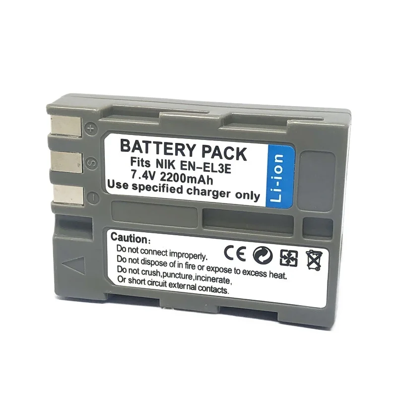 2200mAh EN-EL3e بطارية الكاميرا لنيكون D700 D300S D300 D200 D100 D90 D90s D80 D70S D70 D50 L50 بطارية قابلة للاستبدال