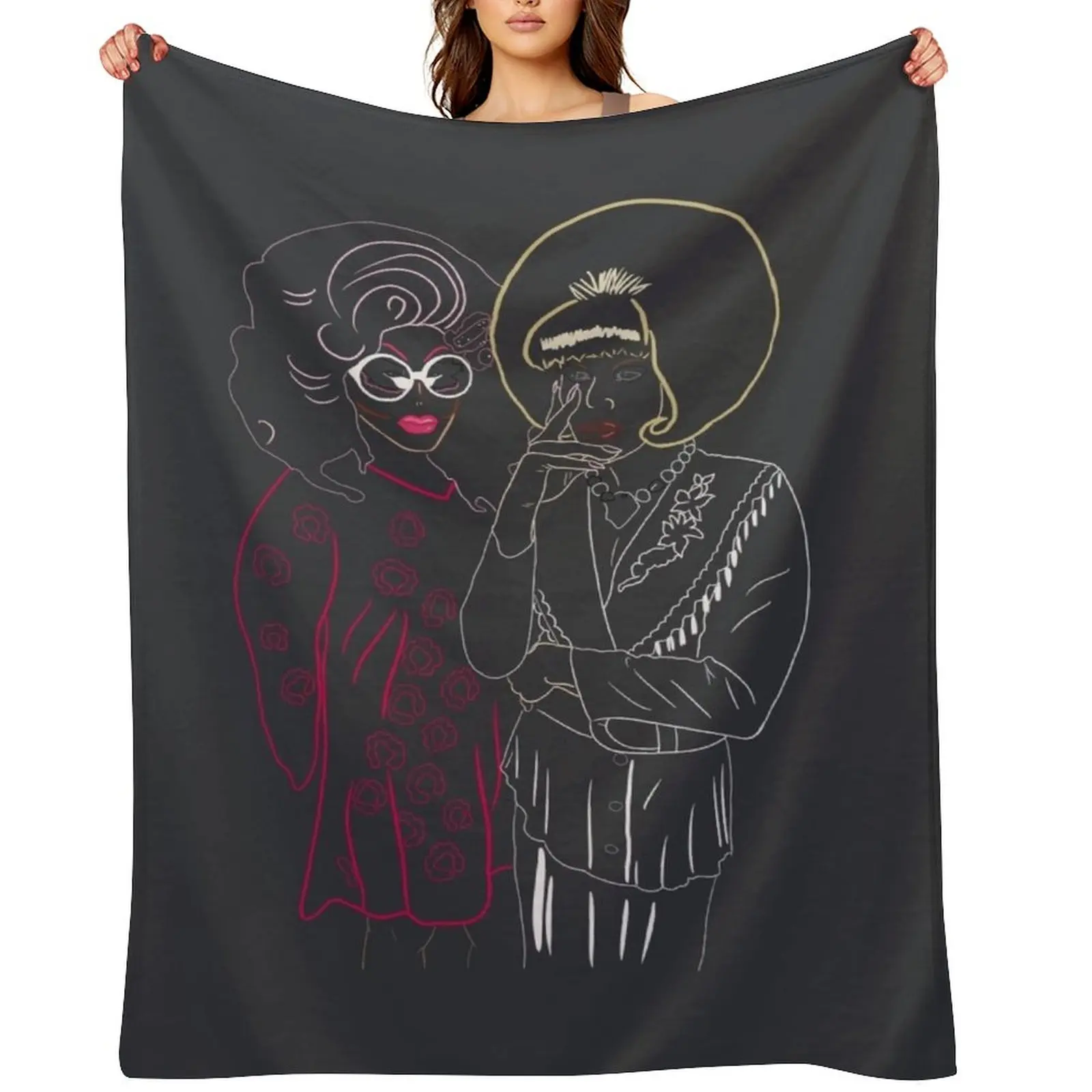 

Trixie And Katya Throw Blanket Soft Big Beautifuls Stuffeds anime Blankets