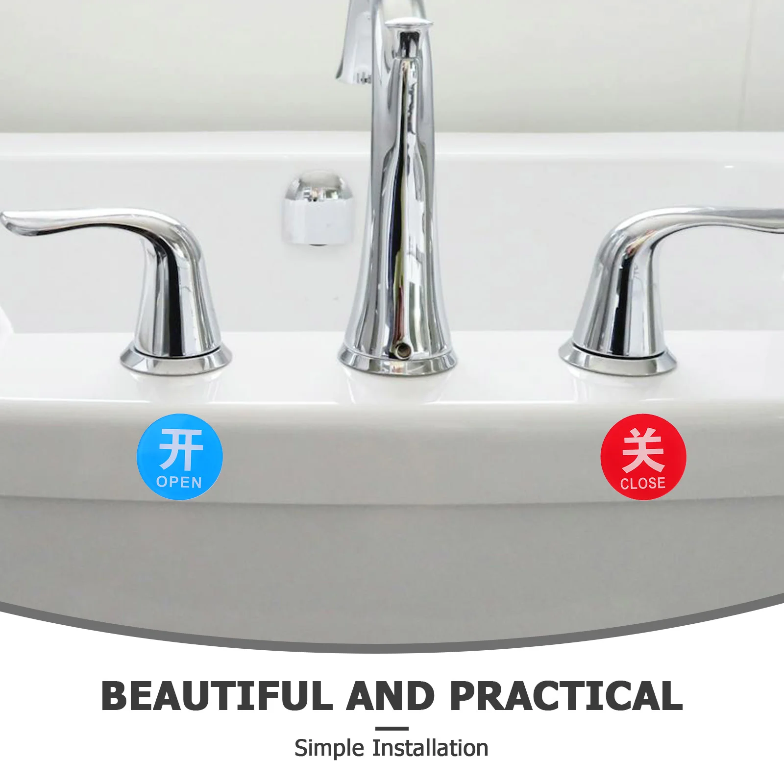 Faucet Sign Acrylic Hot and Cold Stickers Faucets Sinks Signs Label Water Temperature Caution