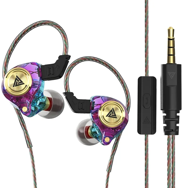 QKZ AK3 Bestand Bedrade oortelefoon met microfoon HiFi Muziekmonitor Bass-hoofdtelefoon Ruisonderdrukkende headset voor sportgaming-oordopjes
