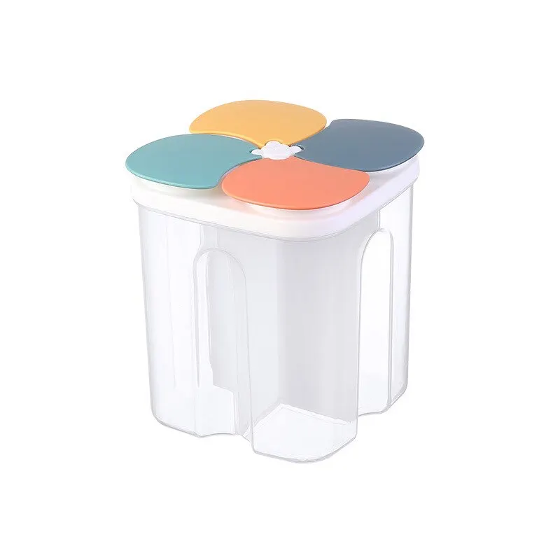 Split Lid Miscellaneous Grain Tank 1.5L Grain Kitchen Storage Box 2.3L Transparent Plastic Sealed Storage Tank