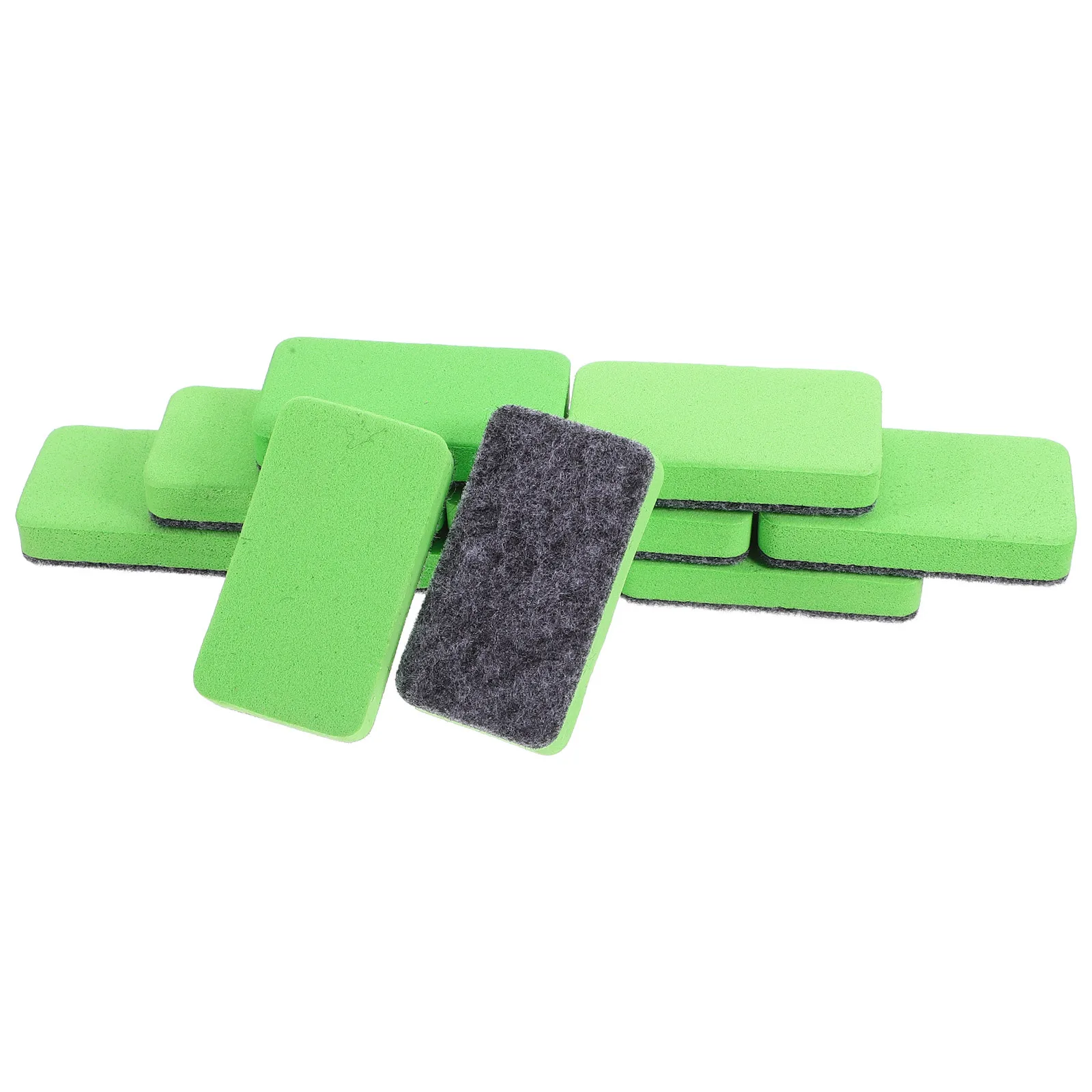 10Pcs Whiteboard Erasers Reusable Dry Erasing Tool Smooth Non-Scratch for Office School Training Institution Chalkboards
