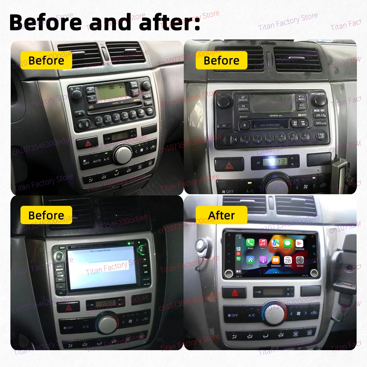 7 "شاشة أندرويد سيارة الوسائط المتعددة 2 الدين راديو لتويوتا أفينسيس فيرسو 2001-2005 اللاسلكية Carplay أندرويد السيارات ستيريو GPS BT WIFI #3