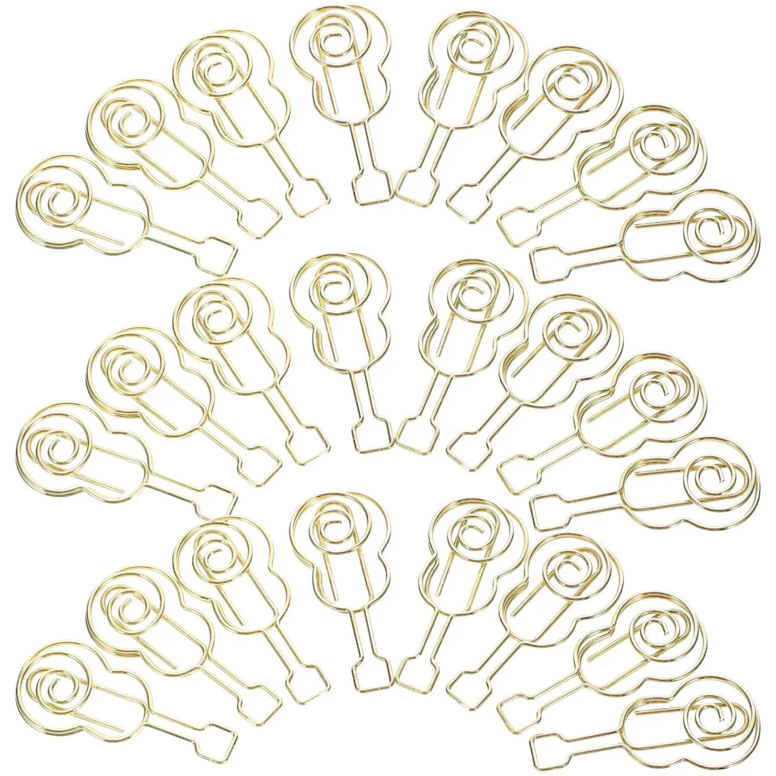 50 Pcs Paper Clip Musical Clips Bookmark Mini Golden Metal Decorative Note Office