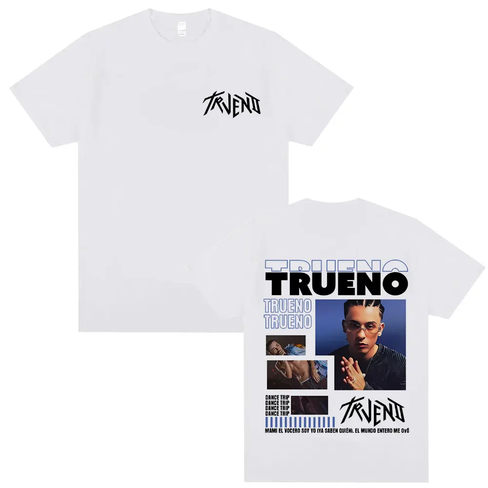 2026 Rare Rapper Trueno Dance Taip Print T Shirts Men Women Hip Hop Fashion T-shirt Unisex Vintage Casual Soft Cotton Tees