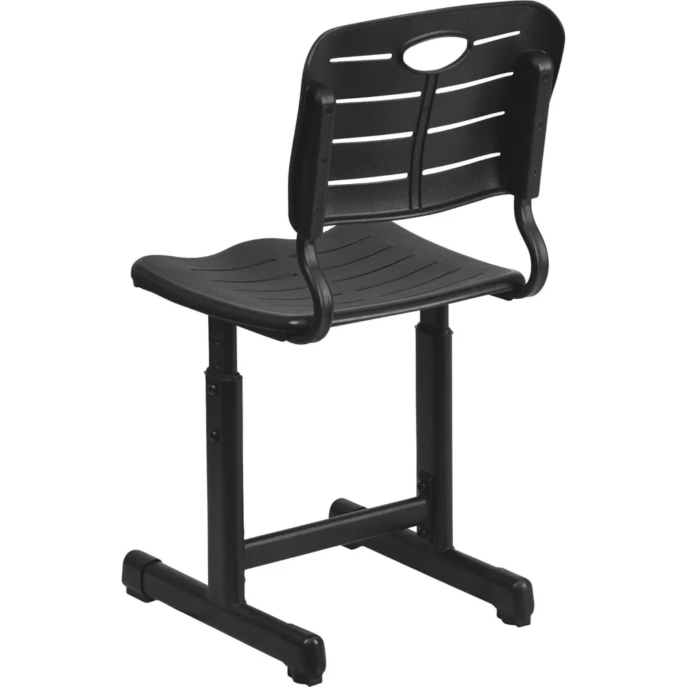 Silla negra de altura ajustable para estudiantes, marco de Base con patas de altura ajustables, resistente