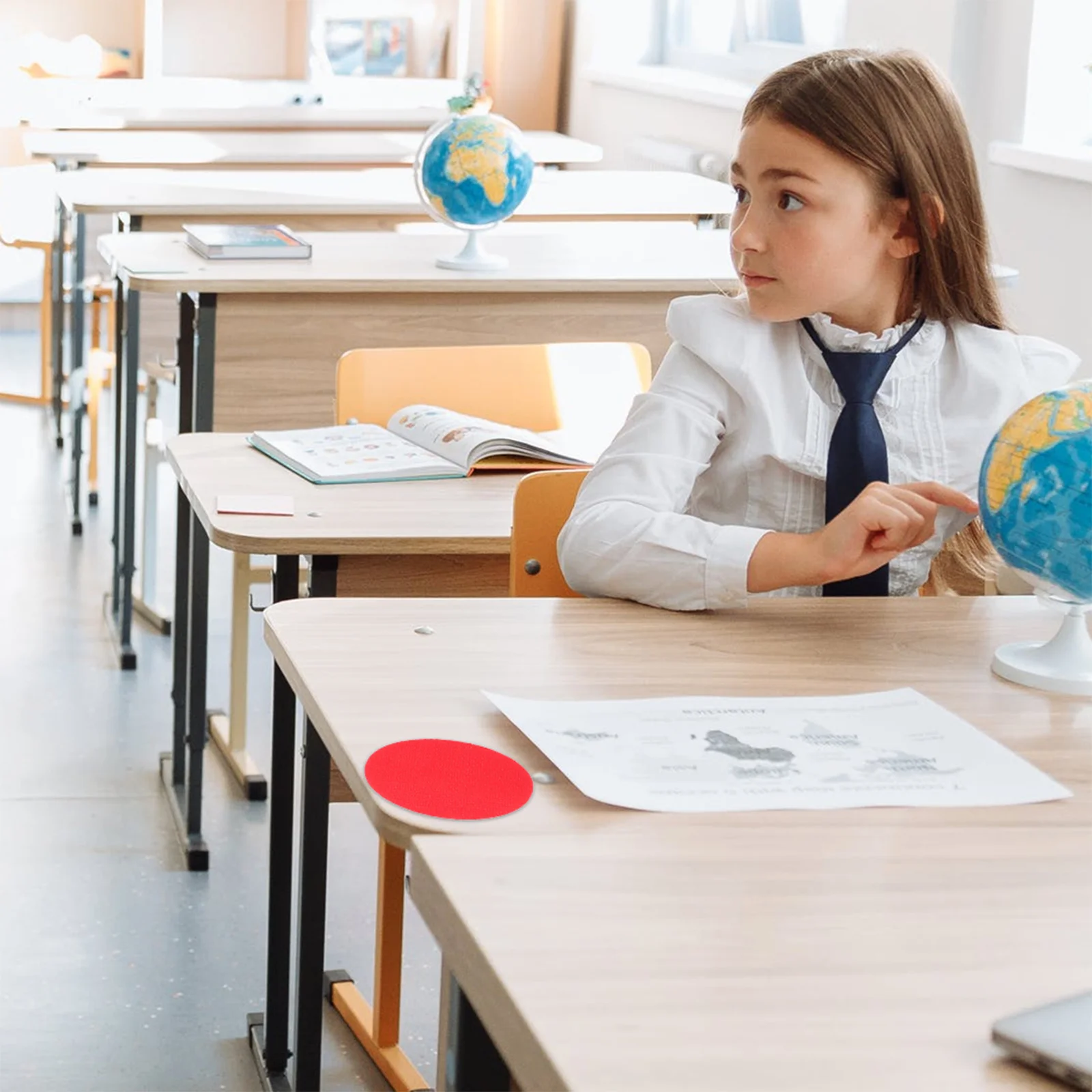 30 pezzi pennarelli per tappeti adesivi rotondi per aula tappeti per area isolamento decalcomanie per bambini giocattolo poliestere bambino