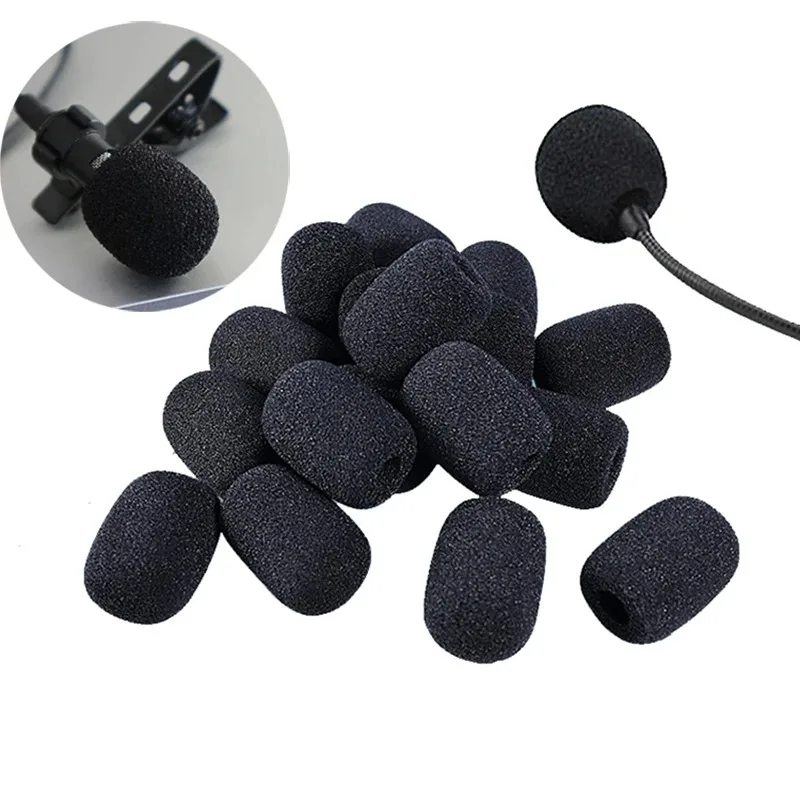 Black Mic Protector Replacement Headset Foam Covers Windscreen Windshield Sponge Covers Microphone Cover for Meeting Mic