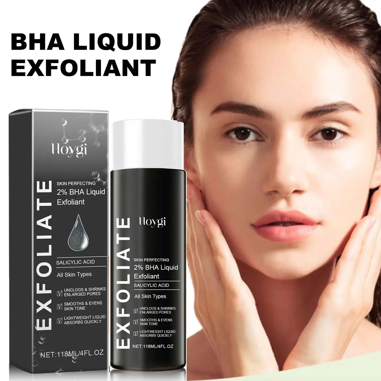 

2% BHA Liquid Salicylic Acid Exfoliant Reduces Pimples Dark Spot Corrector Pore Minimizing Smoothing Hydrating Facial Essence