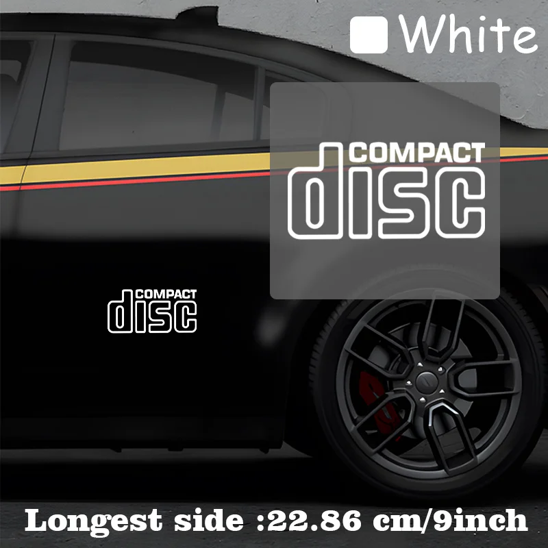 

Compact Disc Letter Graphic Waterproof Vinyl Sticker For Car Motorcycle Laptop Helmet Decor, Assorted Colors