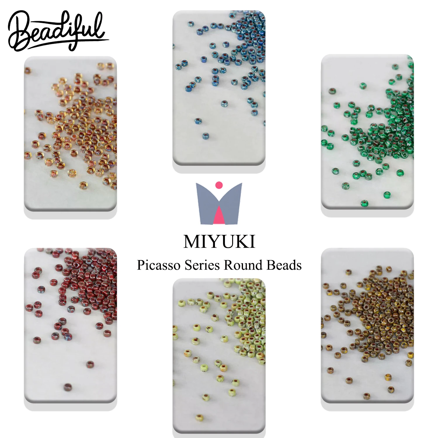 

Japan MIYUKI RR 2.2mm Picasso Beads 10g ~1000pcs Tube Pack – Earthy Boho Bracelet Necklace DIY Craft