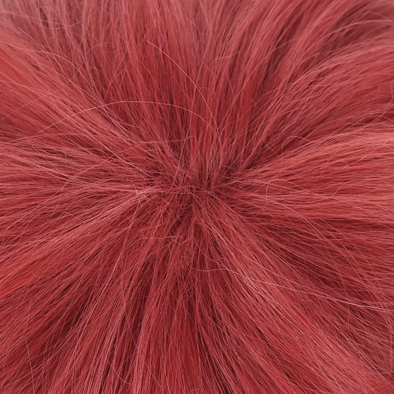 Anime Kurona Ranze Cosplay Wig Red 30cm Short Warping Heat Resistant Halloween Party Accessories Props Wig Hair