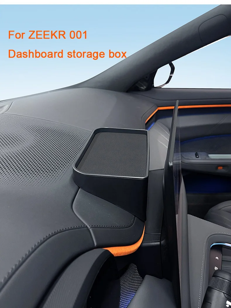 

For Zeekr 001 2021-2025 Leather Storage Box Behind The Central Dash, Instrument Navigation Screen Storage Car Interior Accessory