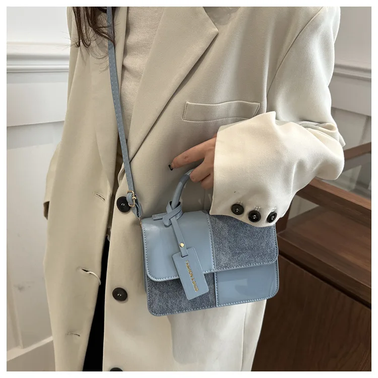 Damen-Aktentasche Handtasche Crossbody Schultertasche mit Druckknopfverschluss Alltagstasche Geometrisches Muster Formelle Arbeitstasche – Detail 12