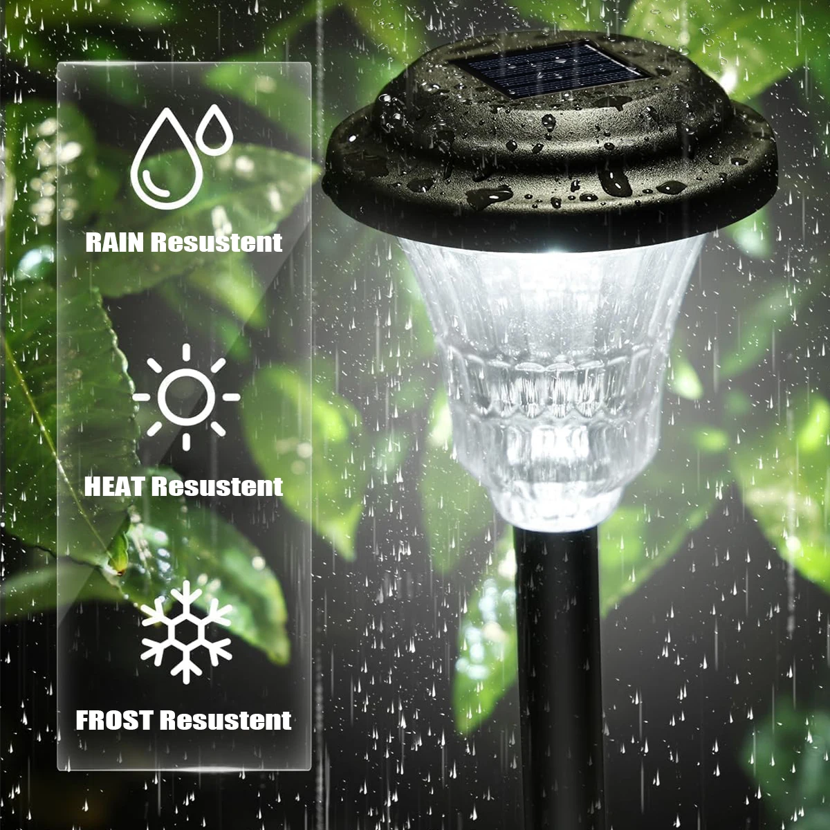 Solar Lights Outdoor Waterproof Bright Solar Pathway Lights Auto On/Off Garden Lights Solar Powered Landscape Lighting for Yard