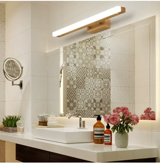 

Современный минималистичный креативный светодиодный настенный светильник из цельного дерева для спальни, кабинета, входа, прохода, зеркальная фара