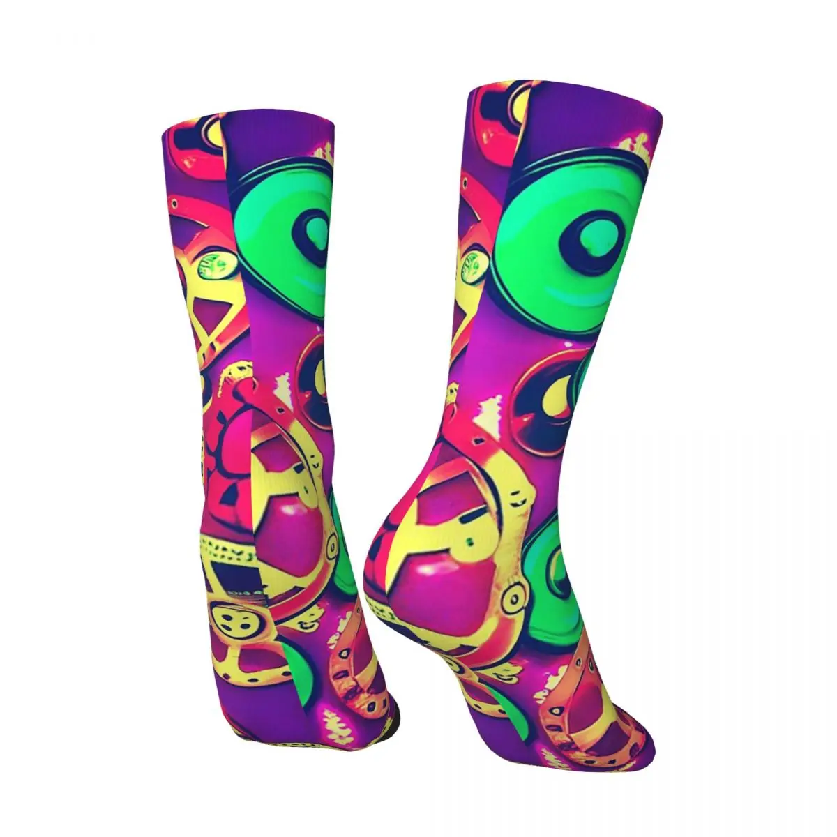 All Seasons Mechanical Colorful Creative Socks Harajuku Sport Middle Tube Socks Stockings for Men Women Valentine's Day Gifts